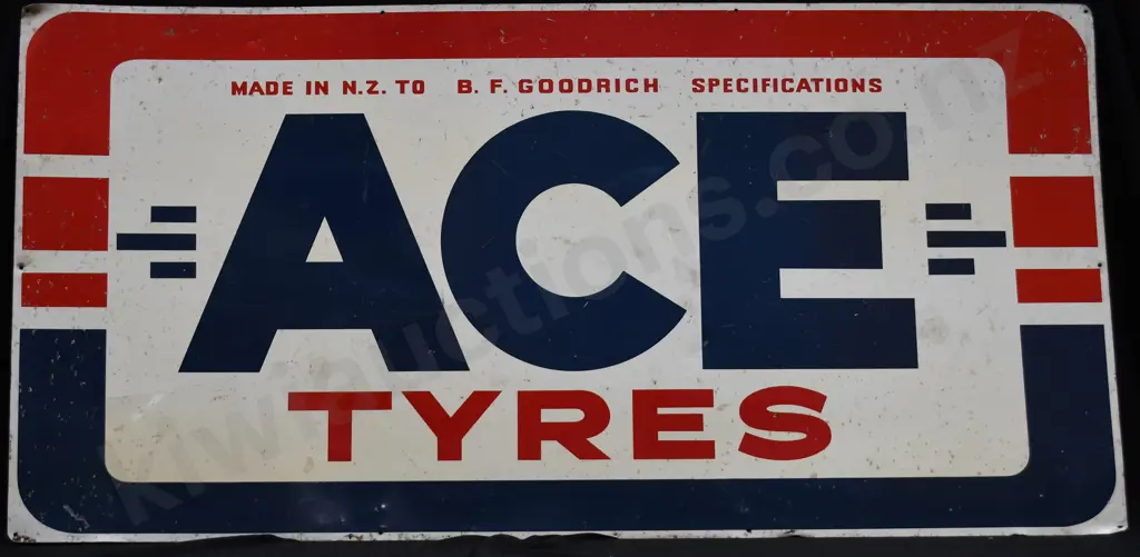 ACE TYRES ALUMINUM SIGN Image 1++