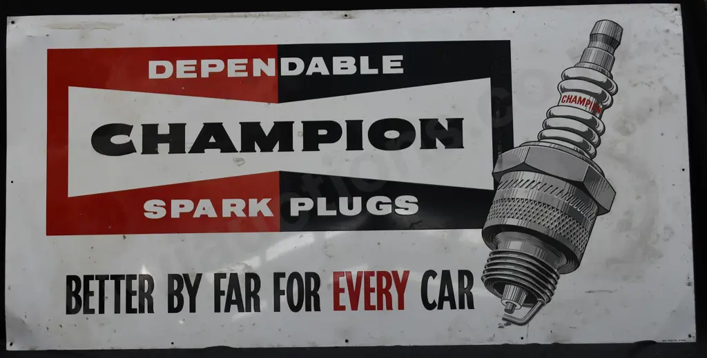 CHAMPION SPARK PLUGS ALUMINIUM SIGN Image 1++