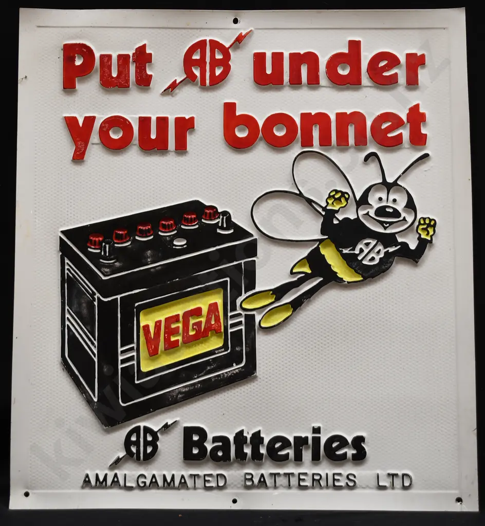 AB BATTERIES PLASTIC SIGN Image 1++