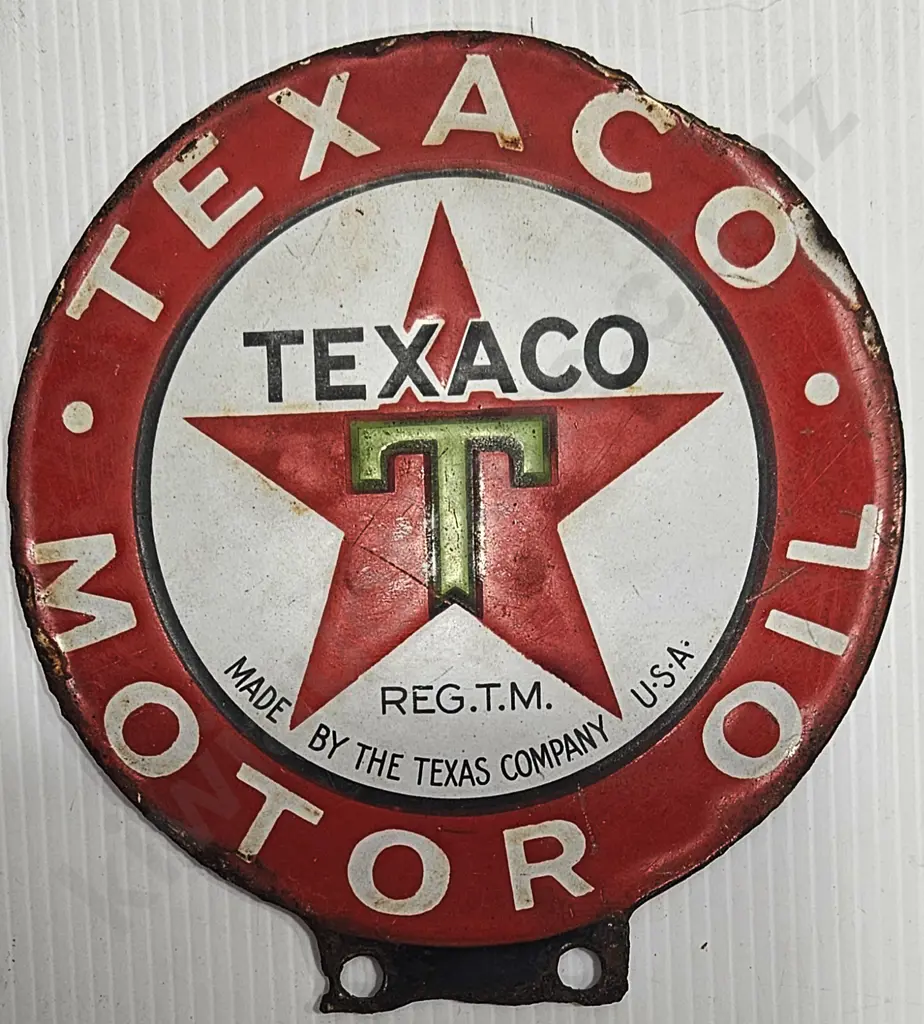 TEXACO MOTOR OIL ENAMEL SIGN Image 1++