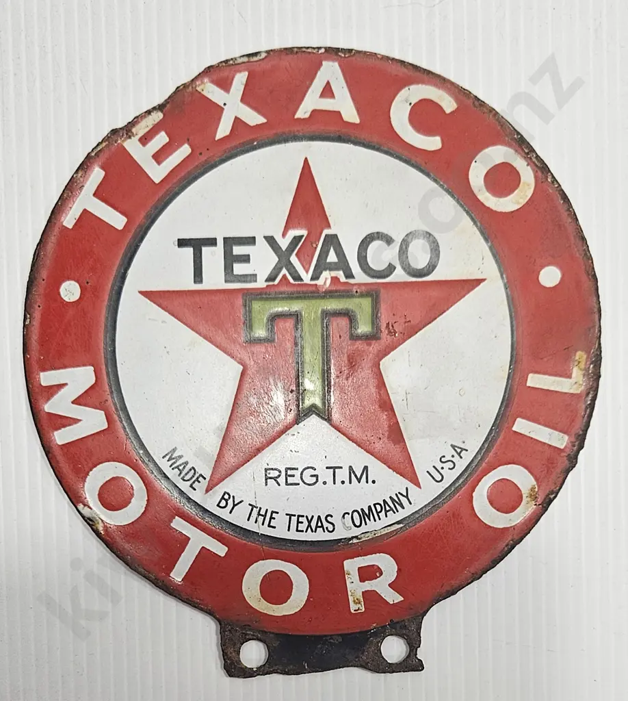 TEXACO MOTOR OIL ENAMEL SIGN Image 1++