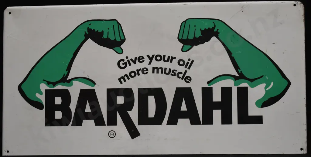 BARDAHL OIL PAINTED TIN SIGN Image 1++