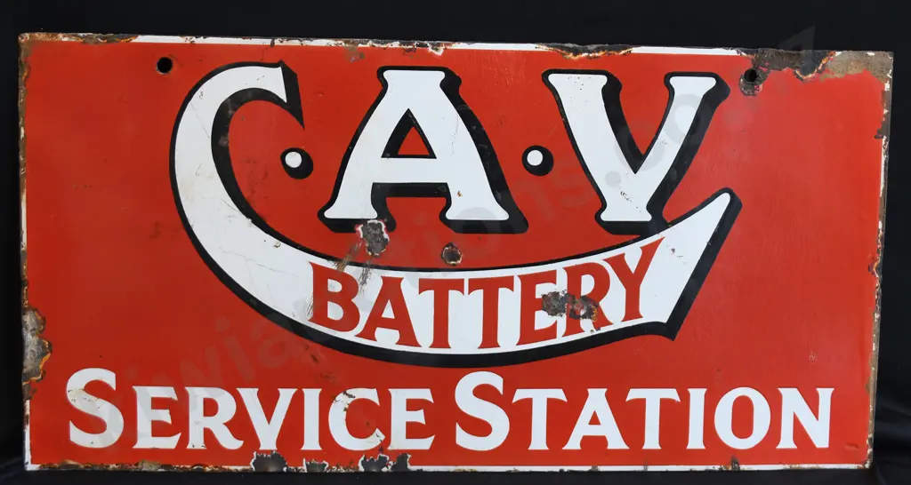 CAV BATTERY SHOP ENAMEL SIGN Image 1++