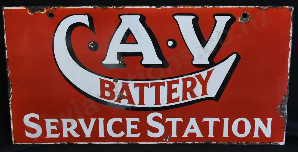 CAV BATTERY SHOP ENAMEL SIGN Image 1++