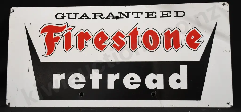 FIRESTONE PAINTED TIN SIGN Image 1++
