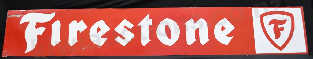 FIRESTONE PAINTED TIN SIGN Image 1++