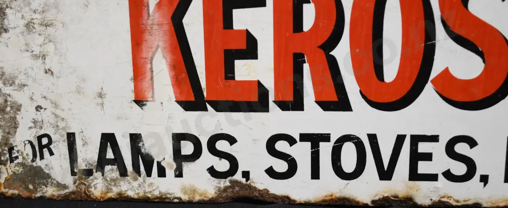 SHELL KEROSENE DOUBLE SIDED ENAMEL SIGN Image 1++