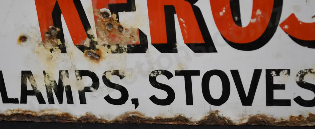 SHELL KEROSENE DOUBLE SIDED ENAMEL SIGN Image 1++