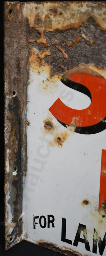 SHELL KEROSENE DOUBLE SIDED ENAMEL SIGN Image 1++