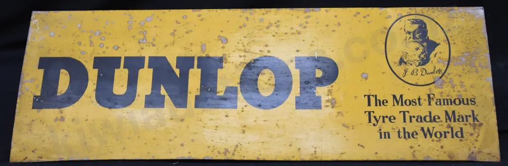 DUNLOP DOUBLE SIDED TIN SIGN Image 1++