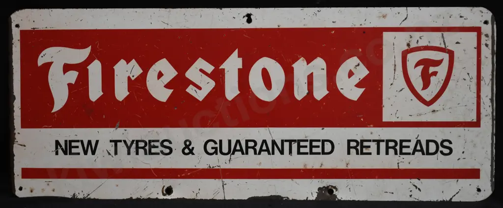 FIRESTONE PAINTED TIN SIGN Image 1++