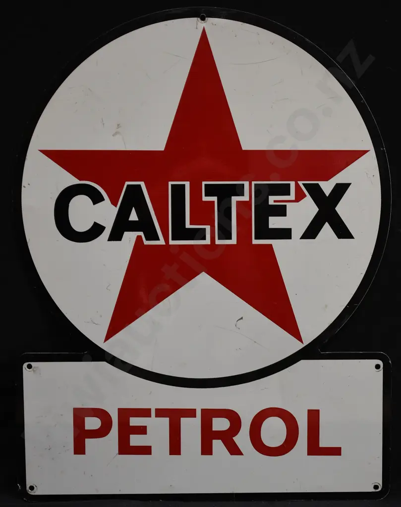 CALTEX PETROL PAINTED TIN SIGN Image 1++