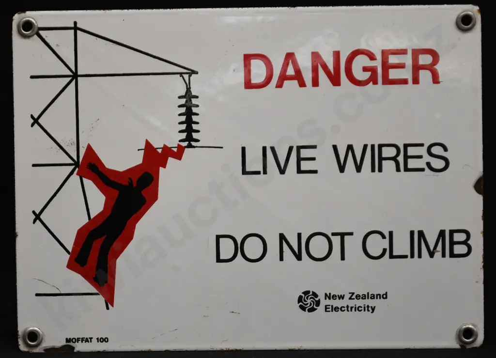 DANGER LIVE WIRES ENAMEL SIGN Image 1++