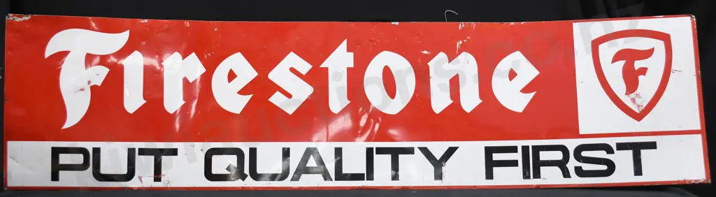 FIRESTONE PAINTED TIN SIGN Image 1++