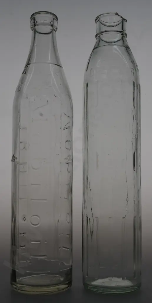 MOBIL AND SHELL QUART OIL BOTTLES Image 1++