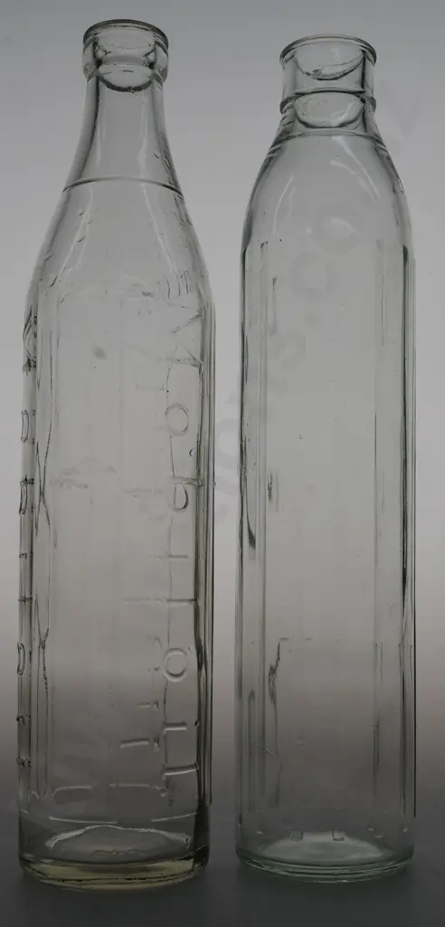 MOBIL AND SHELL QUART OIL BOTTLES Image 1++