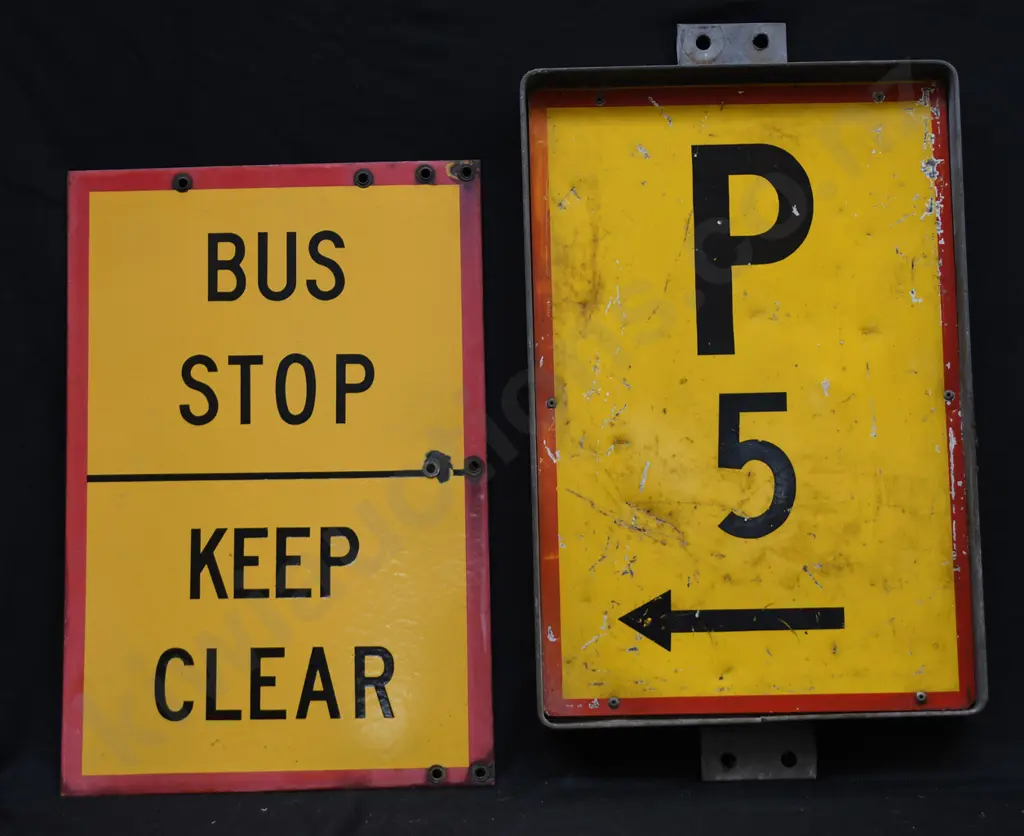 BUS STOP AND P5 ROAD SIGNS Image 1++