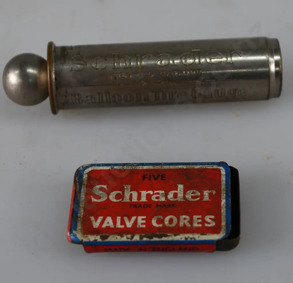 ASSORTED SMALL TINS AND TYRE GAUGE Image 1++