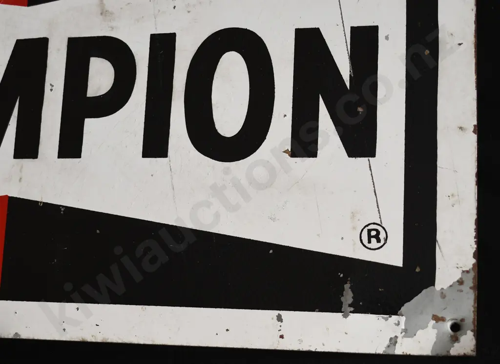 CHAMPION SPARK PLUGS PAINTED TIN SIGN Image 1++