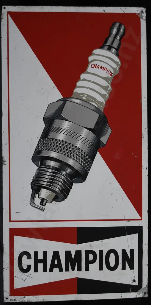CHAMPION SPARK PLUGS PAINTED TIN SIGN Image 1++