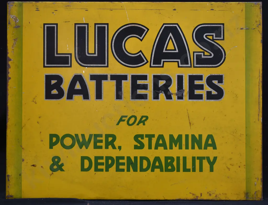 LUCAS BATTERIES FLANGE TIN SIGN Image 1++