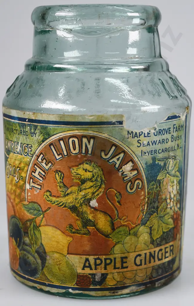 LAWRENCE BROS INVERCARGILL LABELLED JAM JAR Image 1++