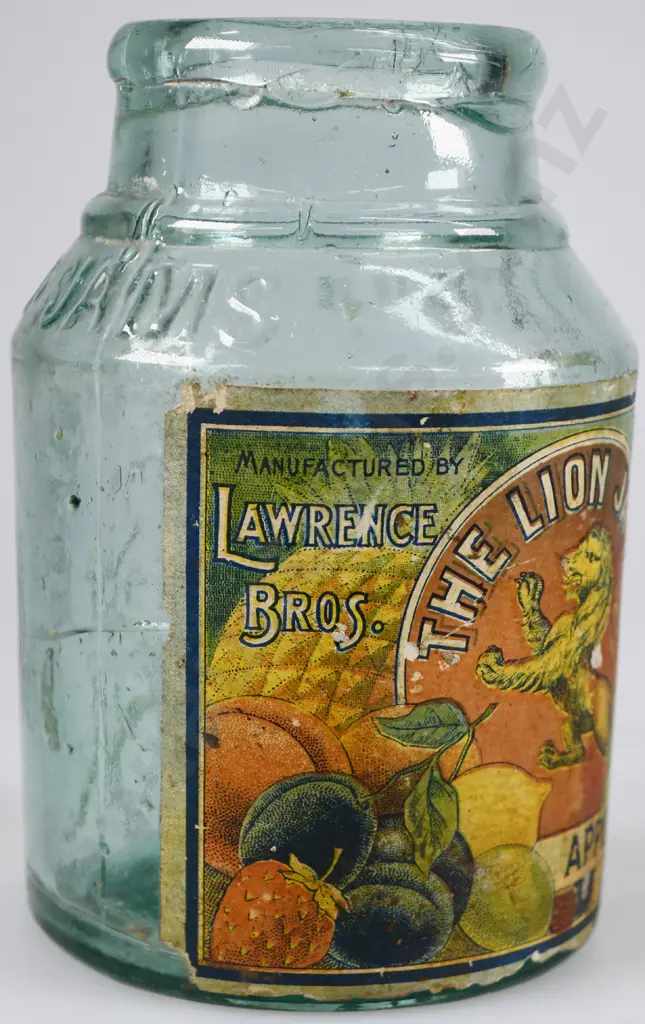 LAWRENCE BROS INVERCARGILL LABELLED JAM JAR Image 1++
