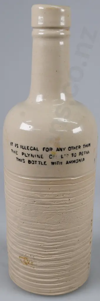 PLYNINE AMMONIA,  FURNITURE CREAM STONEWARE BOTTLES, MUFF WARMER Image 1++