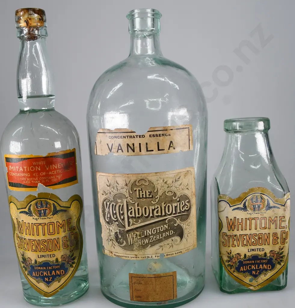 LABELLED NORTH ISLAND HOUSEHOLD BOTTLES Image 1++
