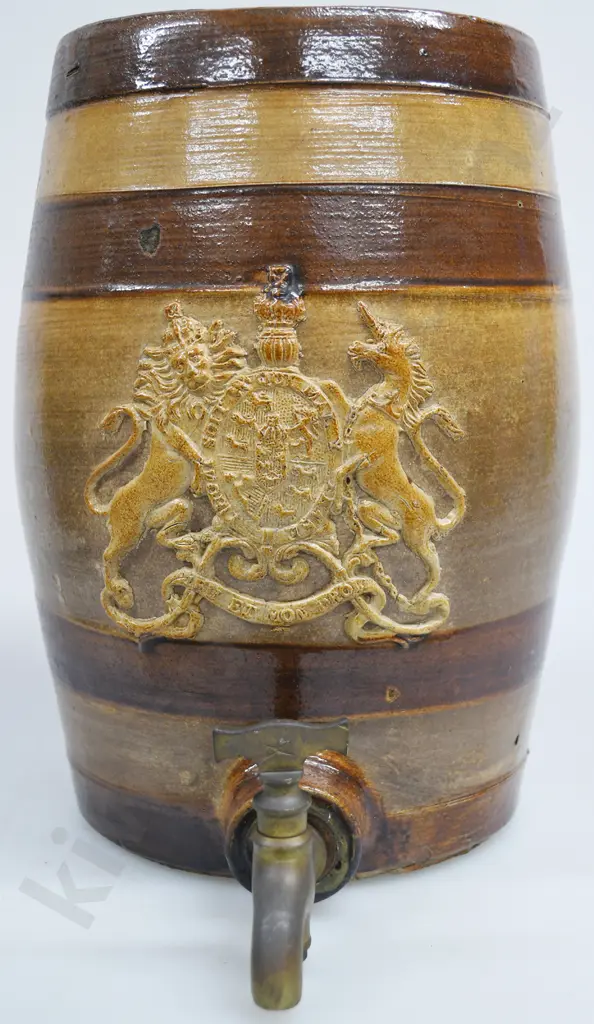 PAIR OF STONEWARE ALCOHOL BARRELS Image 1++