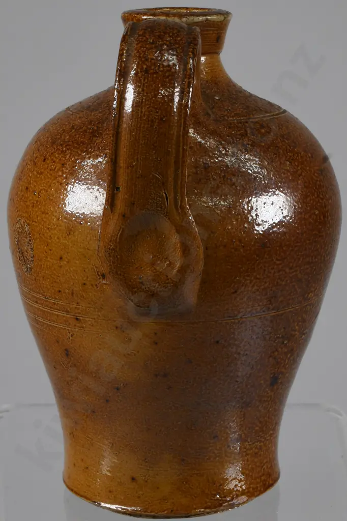 BOURNE POTTERY 1840s WAISTED FLASK  Image 1++