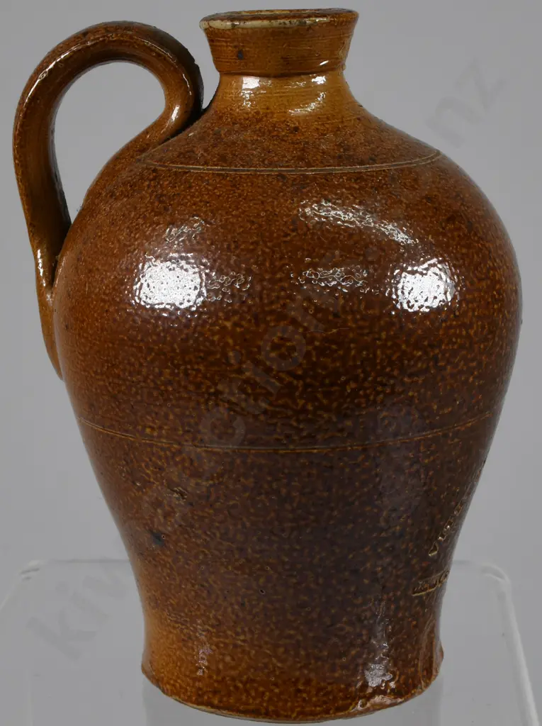 BOURNE POTTERY 1840s WAISTED FLASK  Image 1++