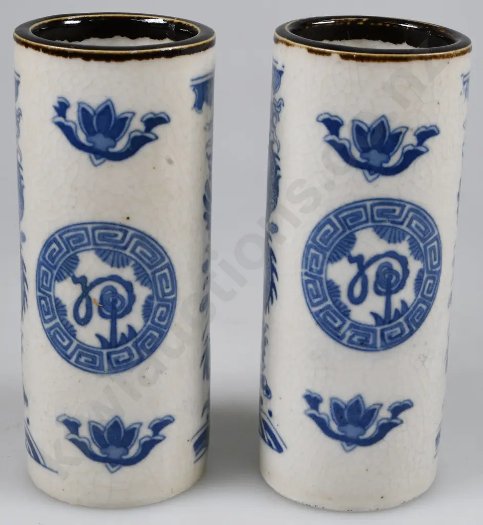 BLUE & WHITE CHINESE CALLIGRAPHY POTS Image 1++