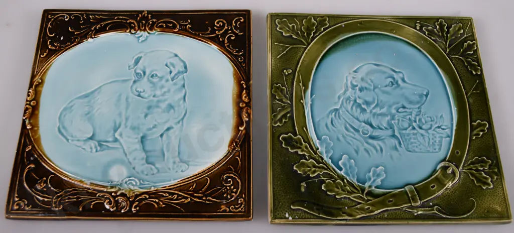 EARLY CERAMIC TILES - DOGS Image 1++