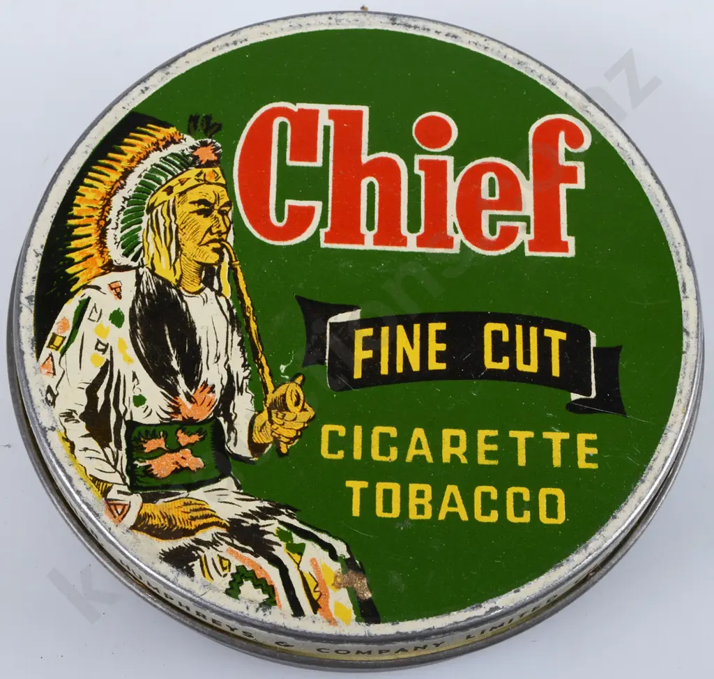 CHIEF FINE CUT CHRISTCHURCH TOBACCO TIN Image 1++