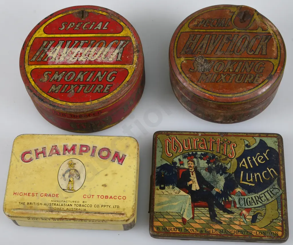 HAVELOCK, CHAMPION, MURATTIS TOBACCO TINS Image 1++