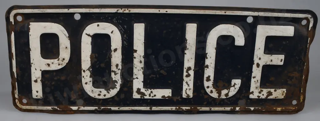 NEW ZEALAND NUMBER PLATE POLICE c 1950's Image 1++