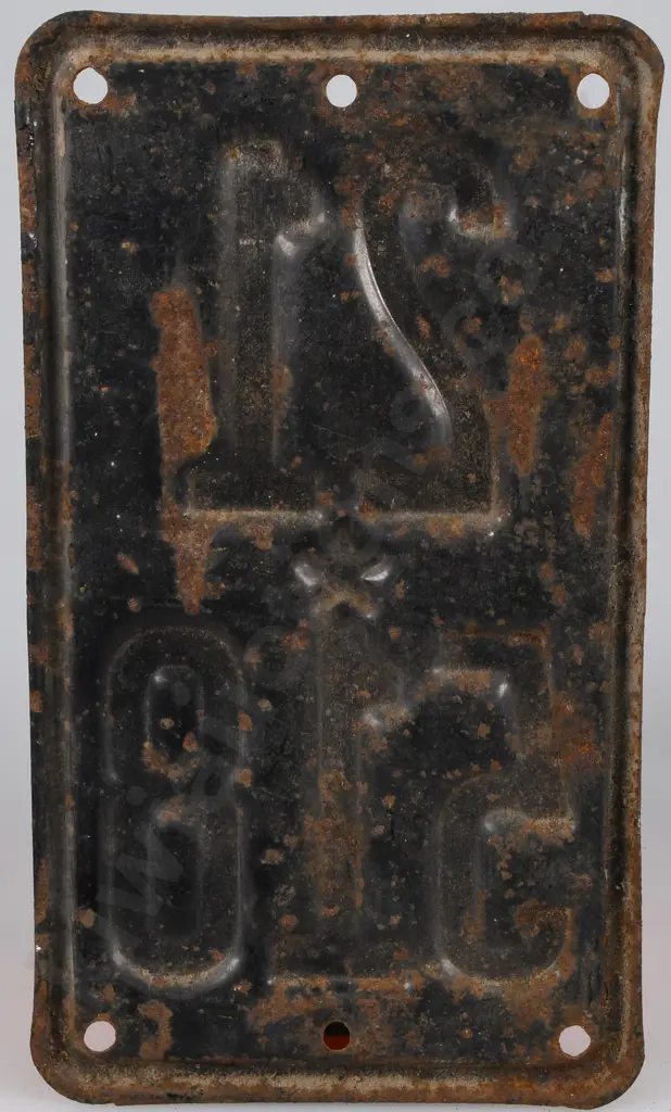 EARLY NEW ZEALAND MOTOR CYCLE NUMBER PLATE 1927 - 1928 Image 1++