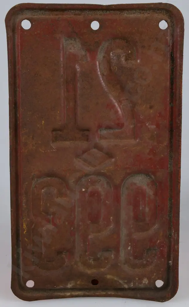 EARLY NEW ZEALAND MOTOR CYCLE NUMBER PLATE 1928 - 1929 Image 1++