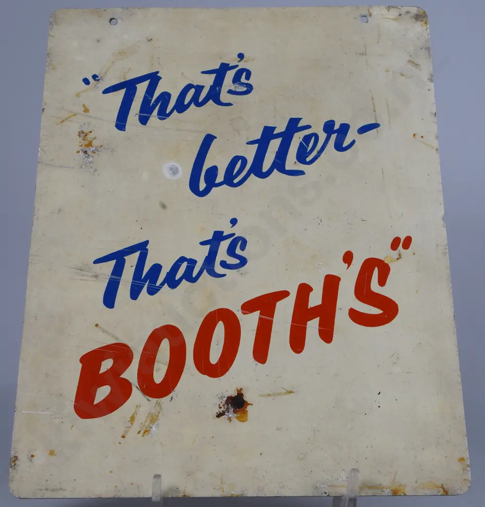 BOOTHS GIN TINPLATE SIGN Image 1++