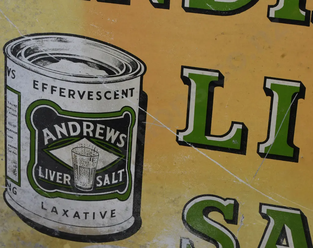 ANDREWS LIVER SALTS TINPLATE SIGN Image 1++