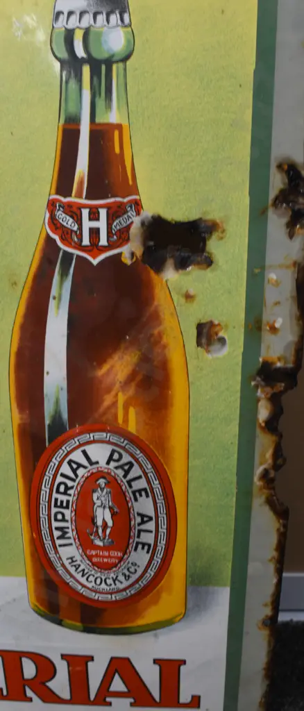 HANCOCKS IMPERIAL ALE ENAMEL SIGN Image 1++