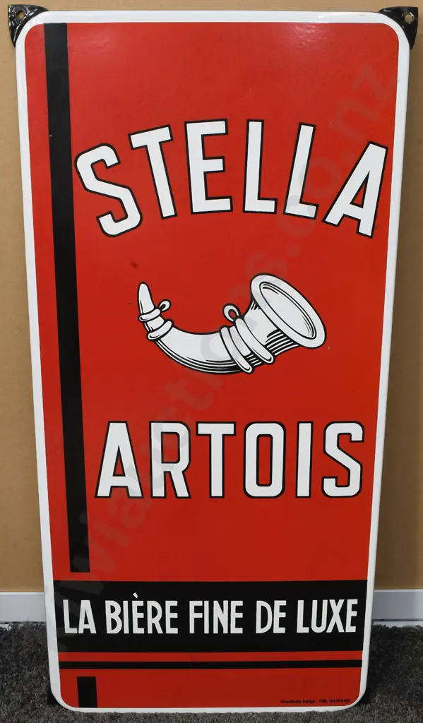 STELLA ARTOIS ENAMEL SIGN Image 1++