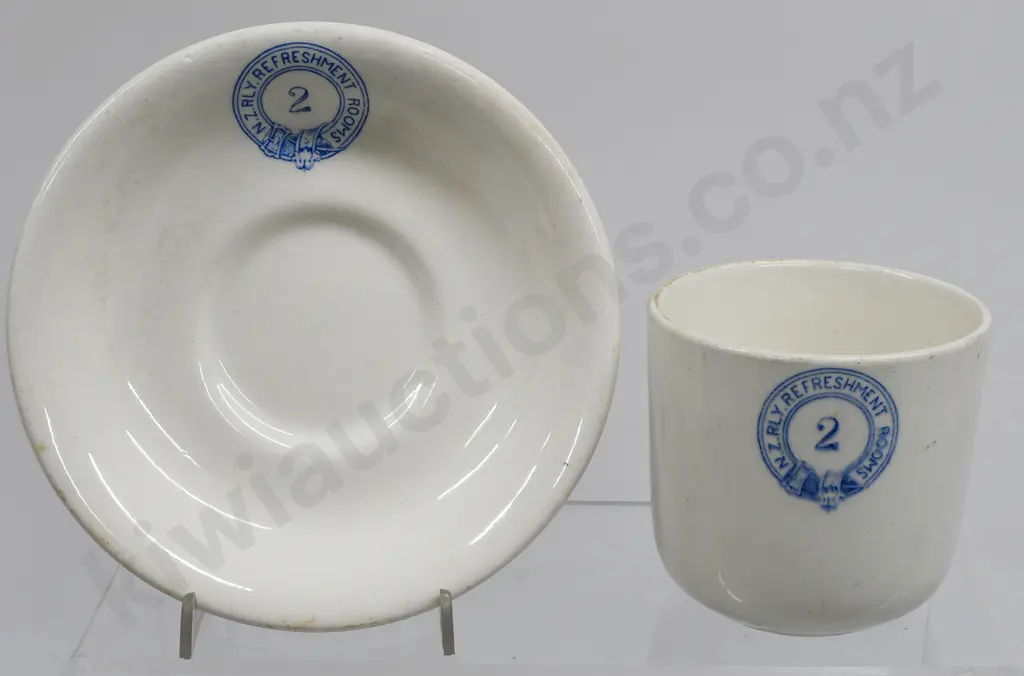 NZ RAILWAY REFRESHMENT ROOMS PAEKAKARIKI NUMBER 2 CUP AND SAUCER Image 1++