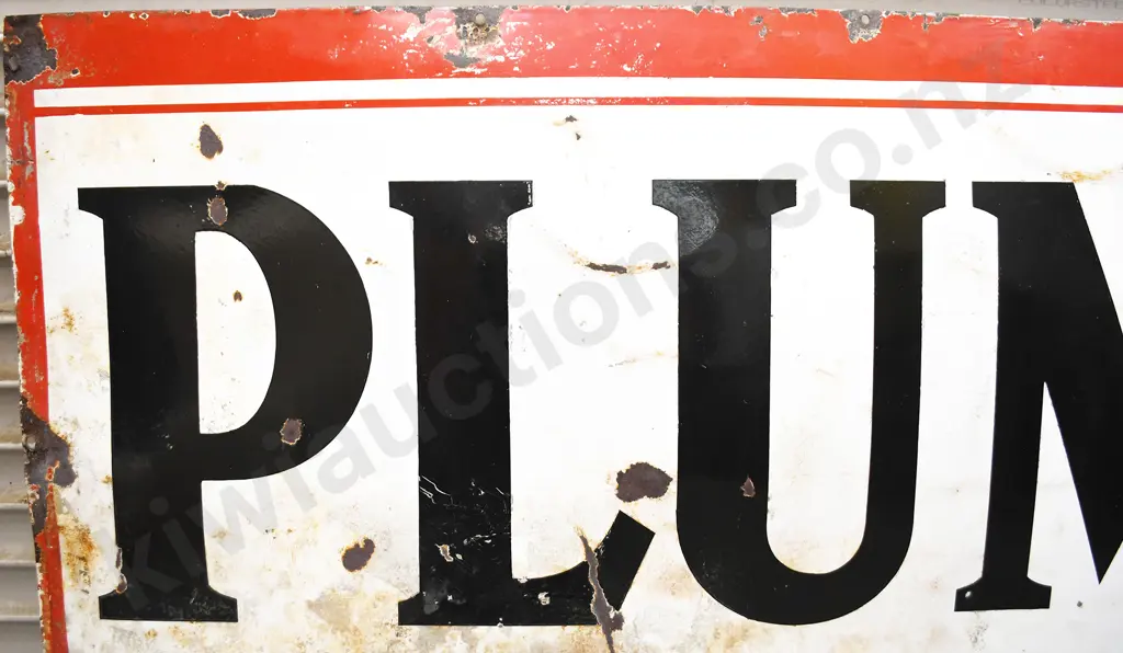 PLUME VACUUM OIL COMPANY ENAMEL SIGN Image 1++