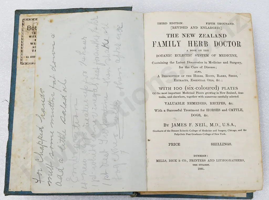 NEILS BOTANIC DISPENSARIES FAMILY HERB DOCTOR BOOK Image 1++
