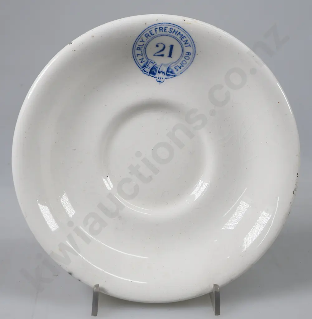 NZ RAILWAY REFRESHMENT ROOMS SAUCER, NUMBER 21, ARAMOHO Image 1++
