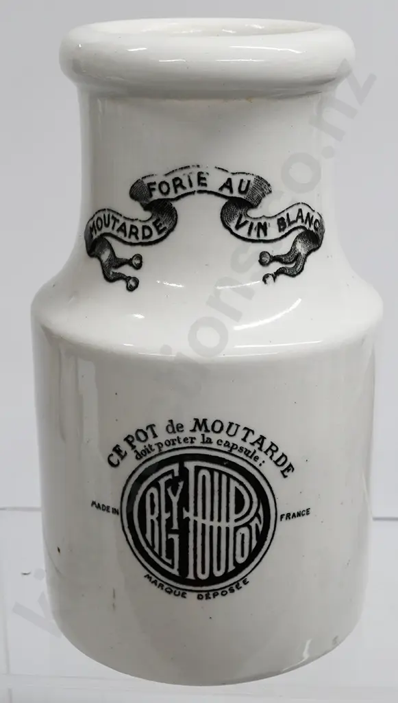 DIJON GREY POUPON STONEWARE MUSTARD POT Image 1++