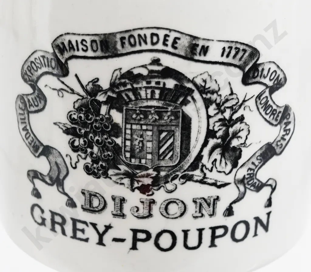DIJON GREY POUPON STONEWARE MUSTARD POT Image 1++