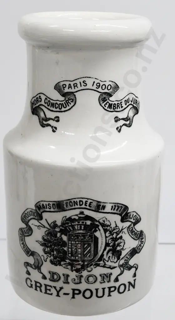 DIJON GREY POUPON STONEWARE MUSTARD POT Image 1++